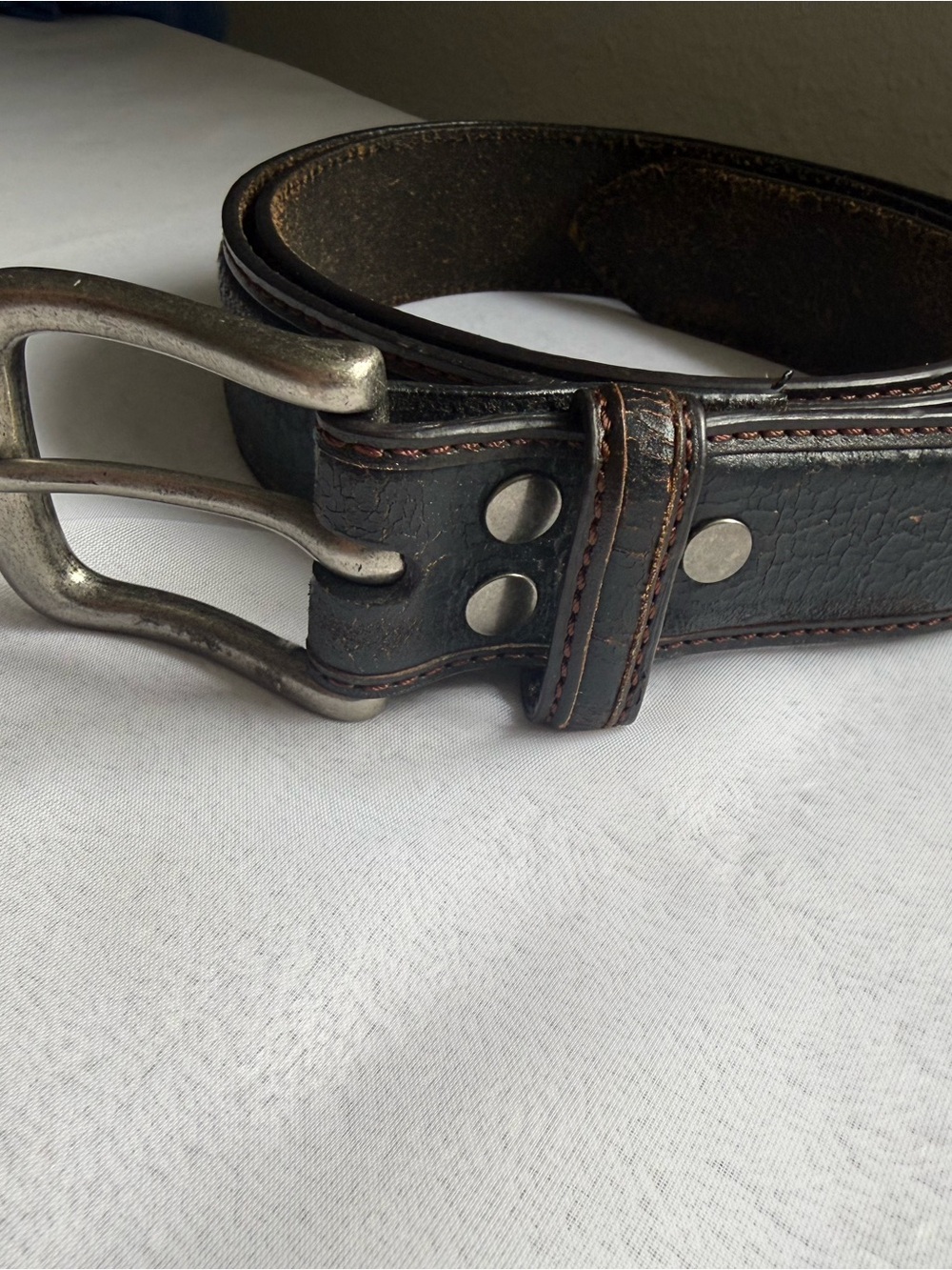 Leather Island By Bill Lavin Genuine Leather Belt Size 40 Brown USA